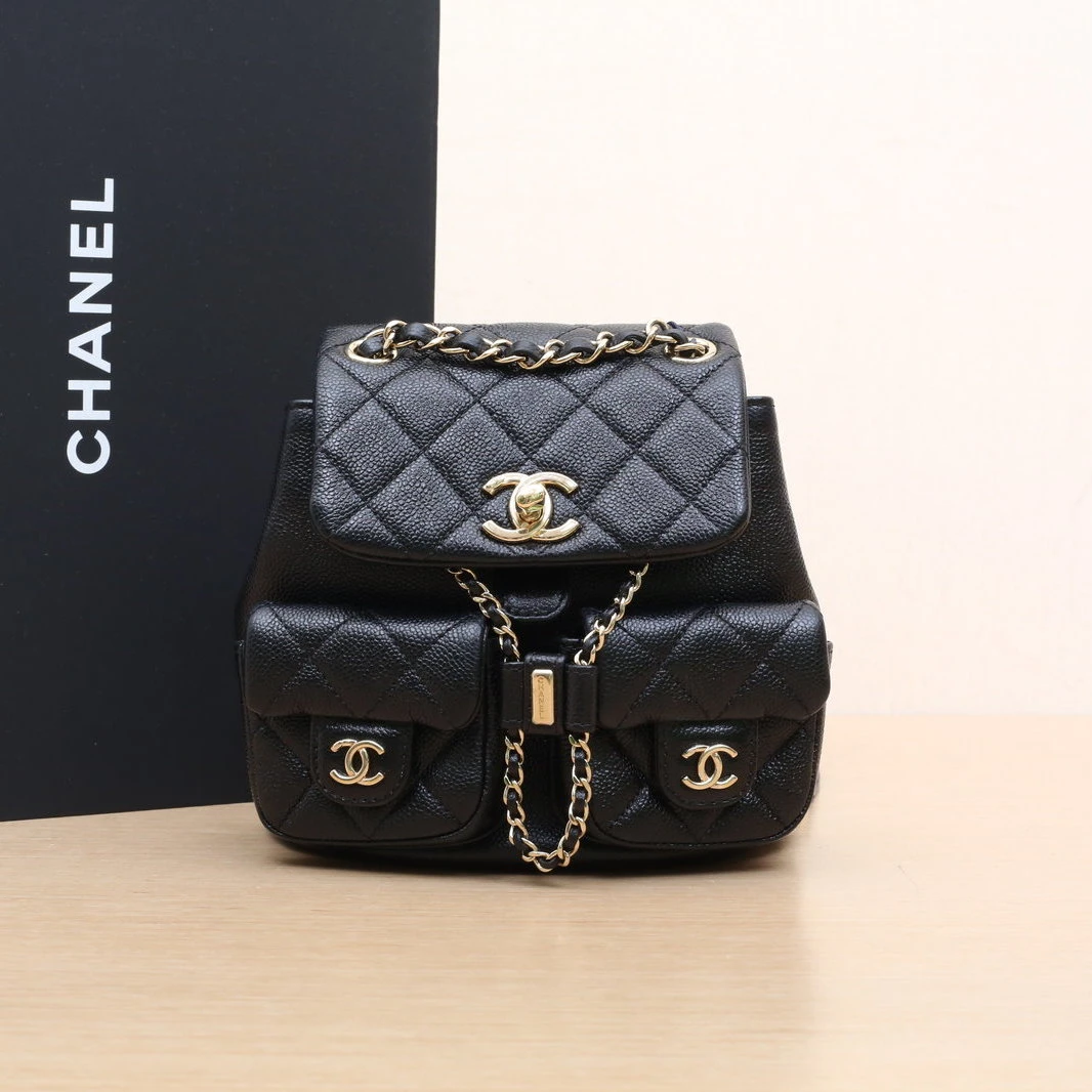 95新 Chanel/香奈儿 珊珊专属23P Duma双肩包小号芯片开金扣荔枝