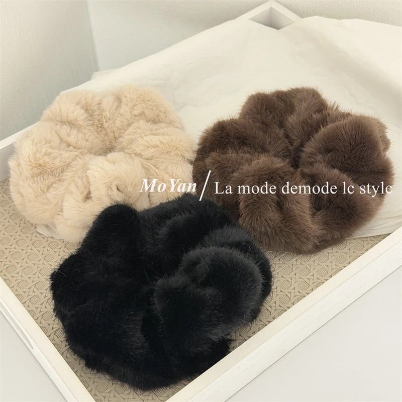 秋冬毛绒大肠发圈仿貂毛保暖舒适发绳气质百搭马尾头绳高级感秋冬