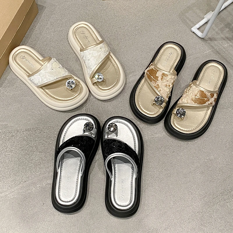 2025新款厚底轻便孕妇仙女风配裙子凉拖鞋