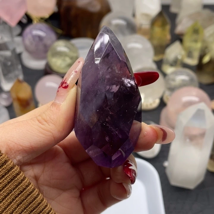 水晶63未镶嵌安*紫刻面