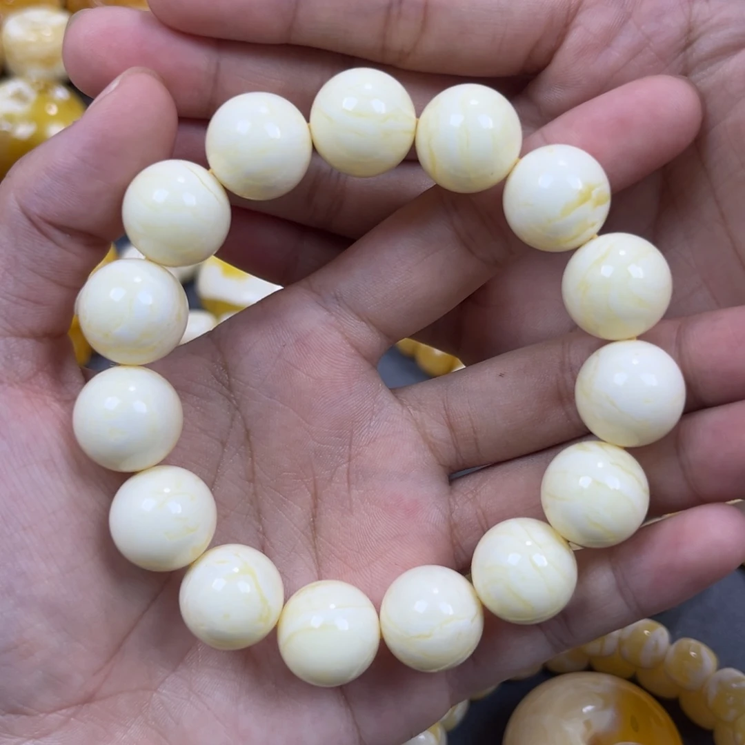 琥珀未镶嵌手串同料15.3mm