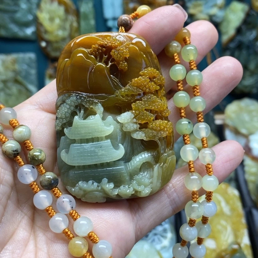 【闪购商品】岫玉颈饰未镶嵌山水