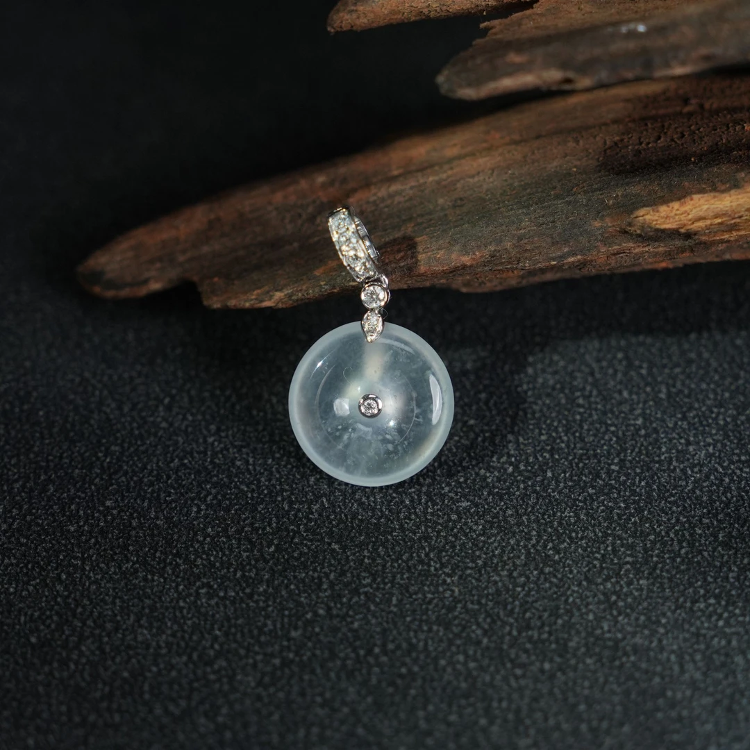 翡翠平安扣-18K金-SS301-BK|CXQ21