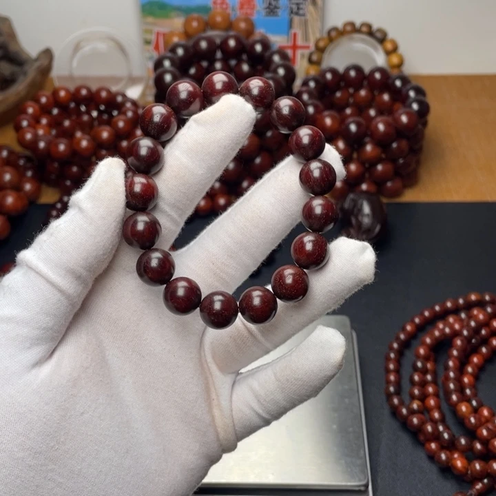 老***仙小叶紫檀手串/手链印度小叶紫檀1.2顶泥