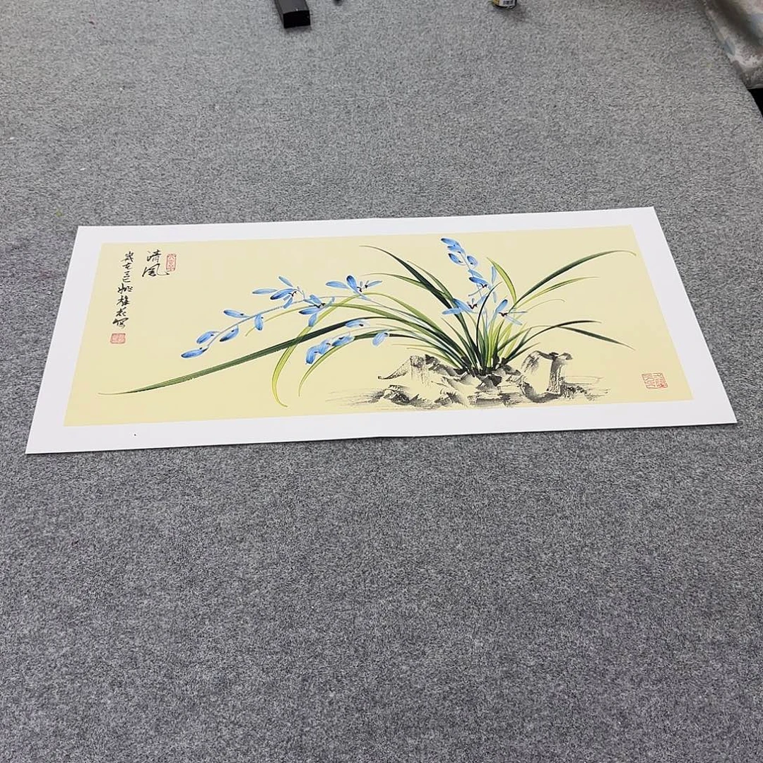 国画国画立体兰花作品