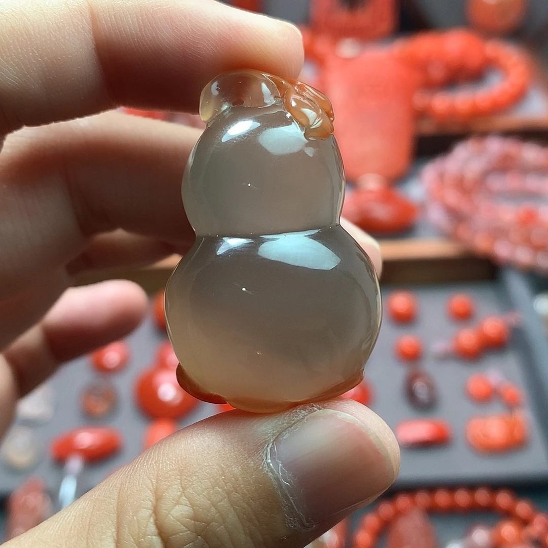 南红玛瑙1未镶嵌冰飘葫芦