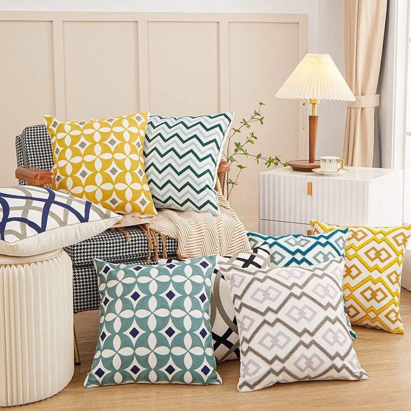 中式轻奢棉布刺绣抱枕沙发靠枕床头高端客厅高级靠背靠垫枕套含芯