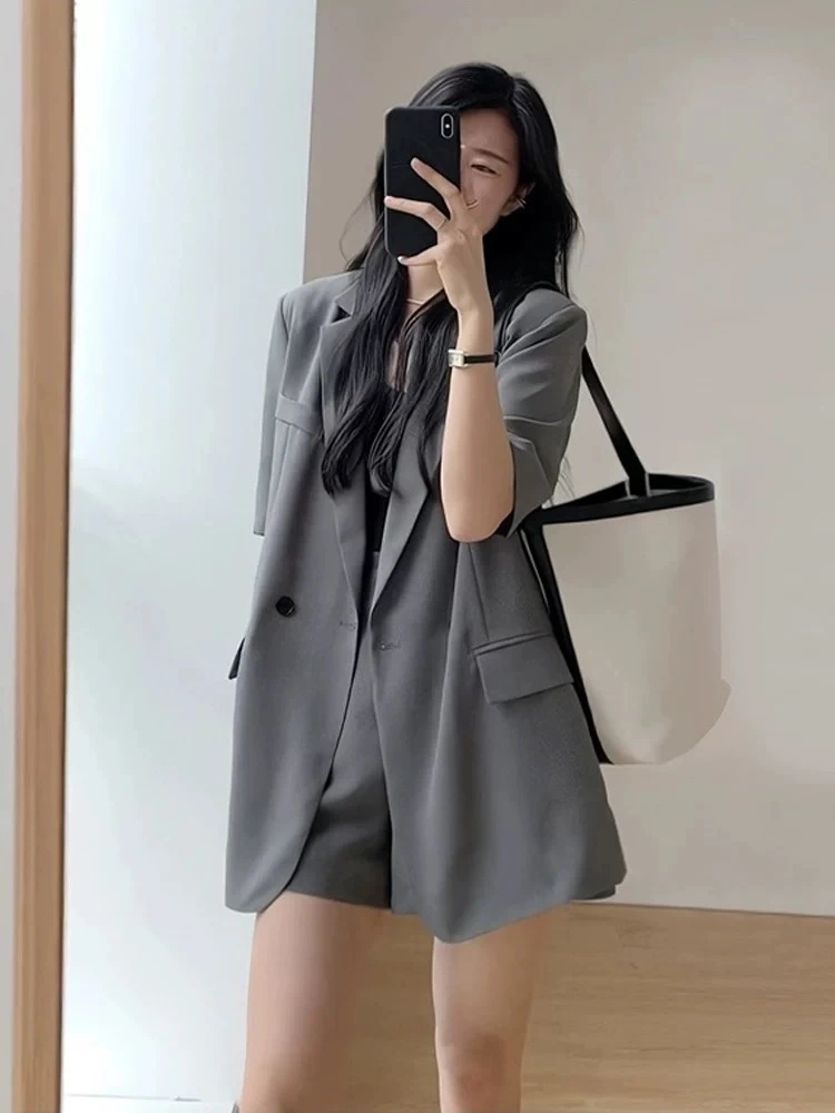 7988  西装外套设计感时尚百搭短袖