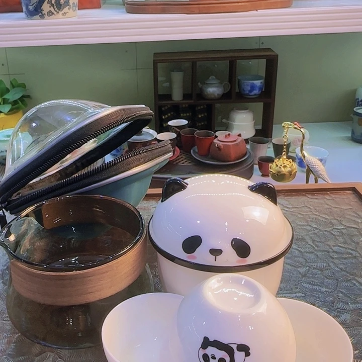 青花瓷器茶具套装旅行茶具茶叶罐个人杯