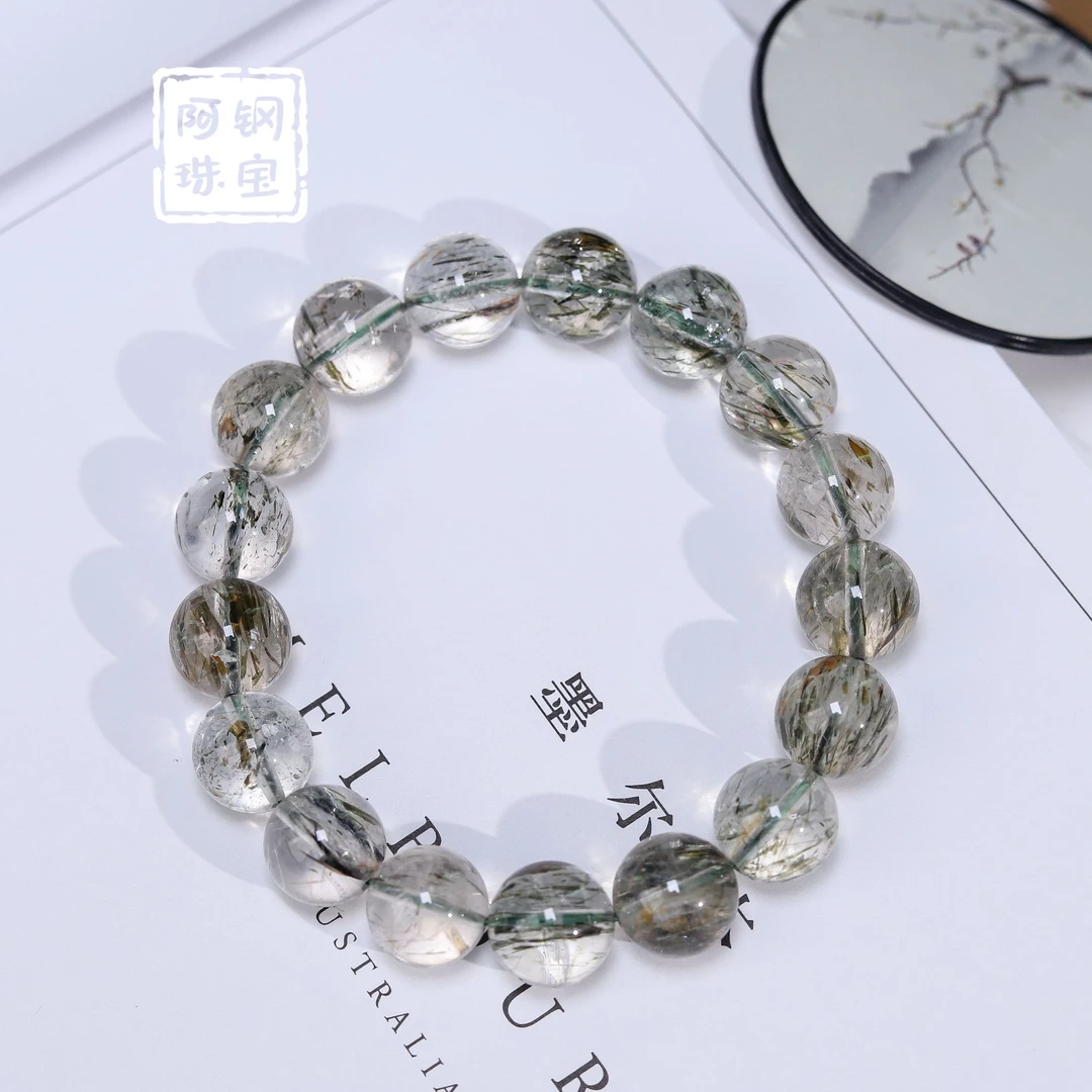 高品绿碧发天然水晶手串木蛇年素圈手链清冷感-多样性发其一LB167