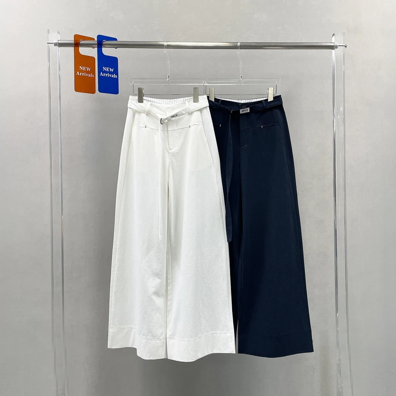 春季新款白色阔腿裤女高腰显瘦直筒裤宽松百搭休闲裤长裤5825