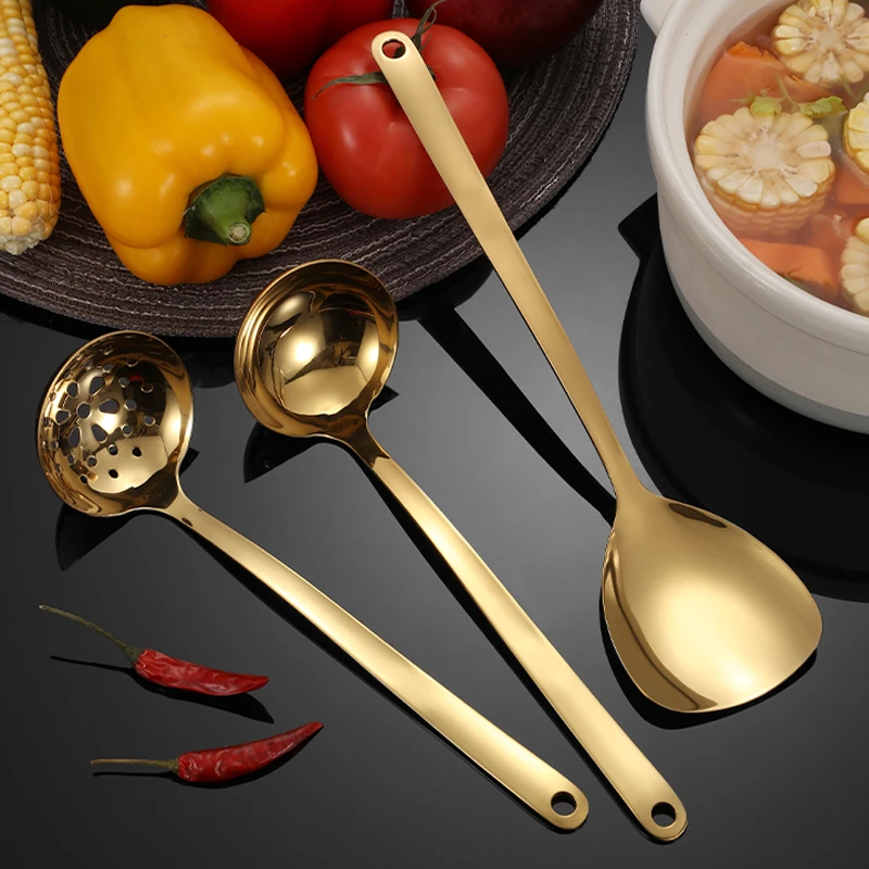 加厚火锅勺简约风迷你汤勺加厚家用汤勺不锈钢韩式勺吃饭火锅勺子