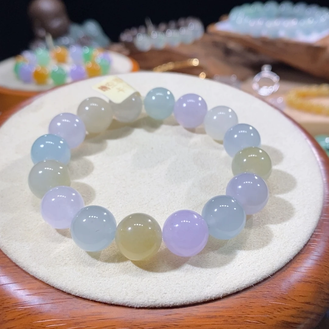 翡翠未镶嵌吊坠(不含链)翡翠糖果色手串