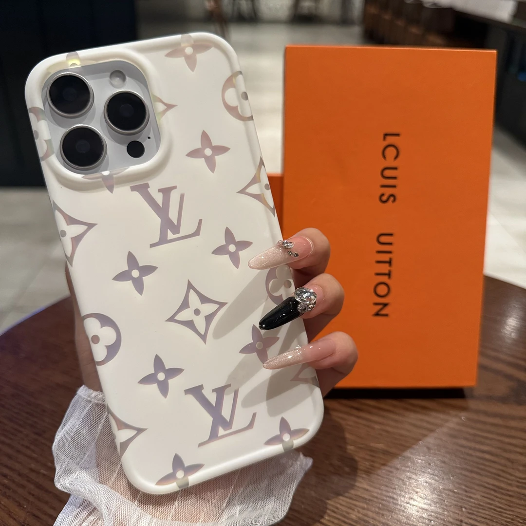 夏季散热iPhone16promax手机壳适用白色老花苹果15新款14镭射13女