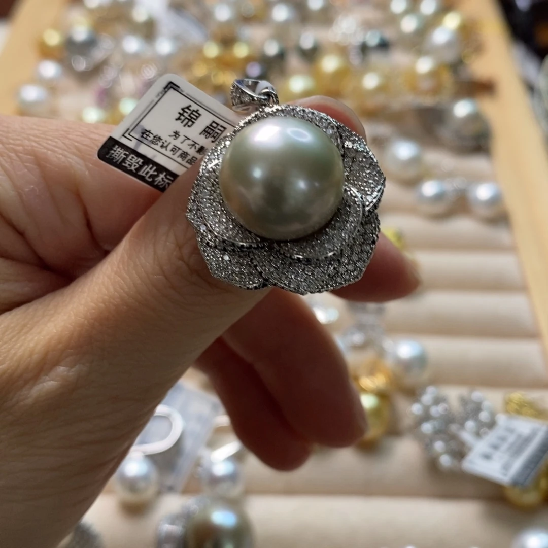 海水珍珠颈饰银S925镶嵌