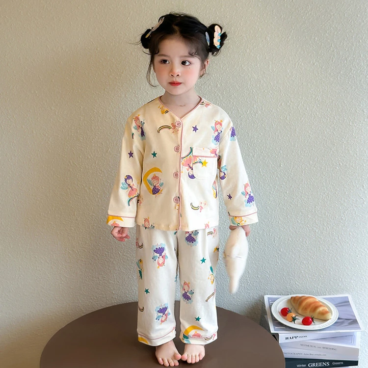 女童纯棉睡衣套装春秋新款儿童小童洋气可爱女宝宝女孩家居服公主