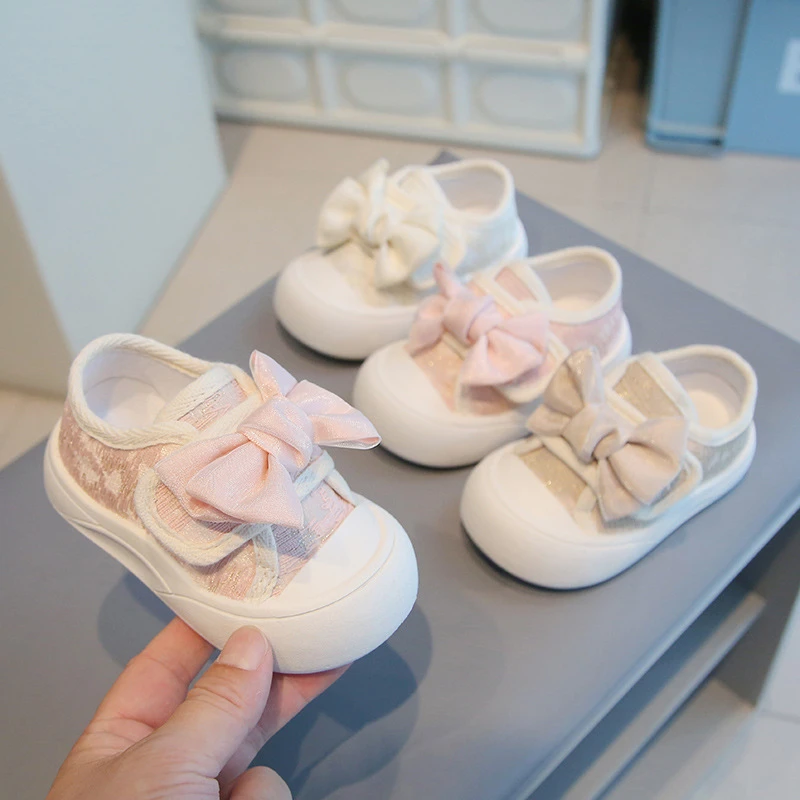 春夏秋帆布鞋小童鞋宝宝鞋子结板鞋女童洋气女童鞋子幼儿小孩透气