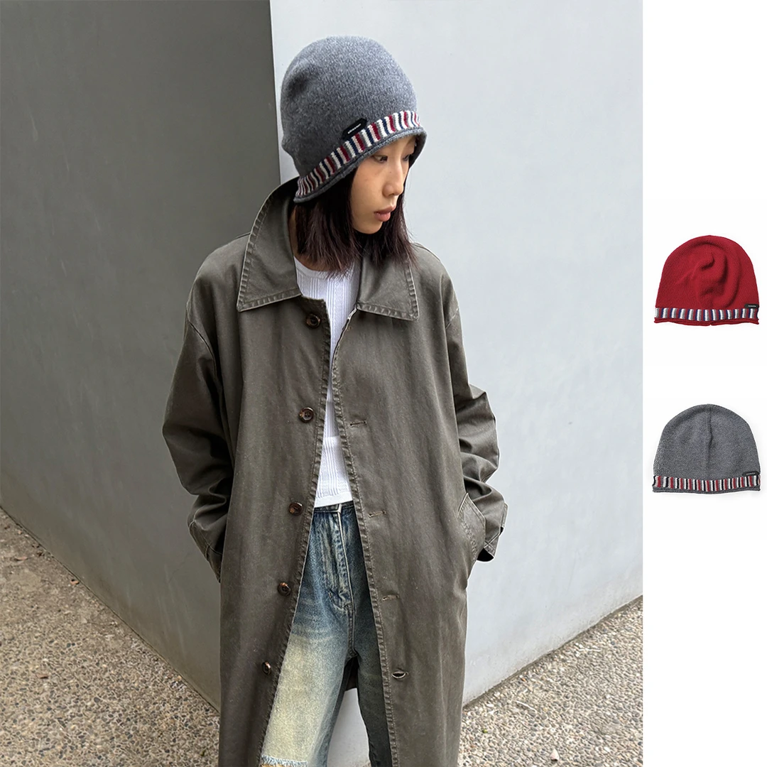 MANZANILLA设计师品牌彩条撞色罗纹针织冷帽 DSC买手店 DY5M32136