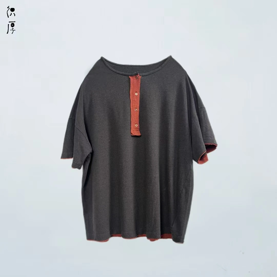 织厚原创拼色T恤0045