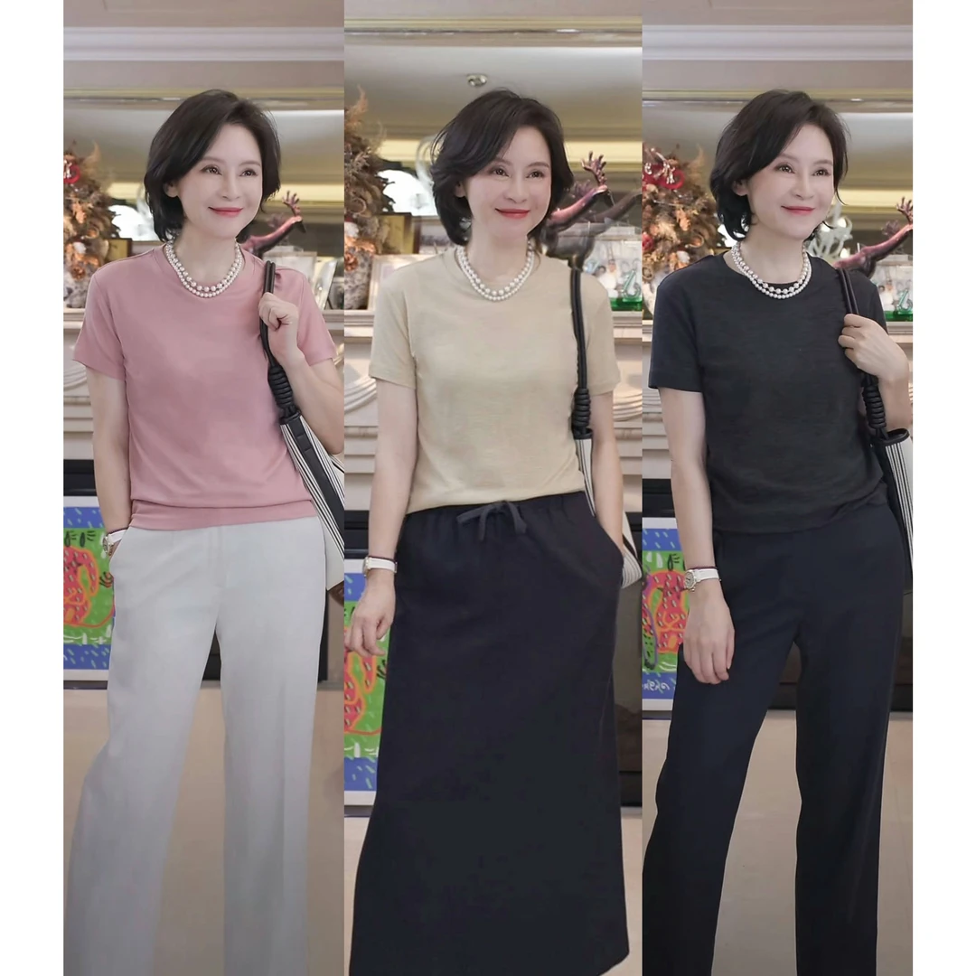 我是摩羯 绵绵Tee 新澳60支100美丽诺羊毛早秋圆领短袖针织衫