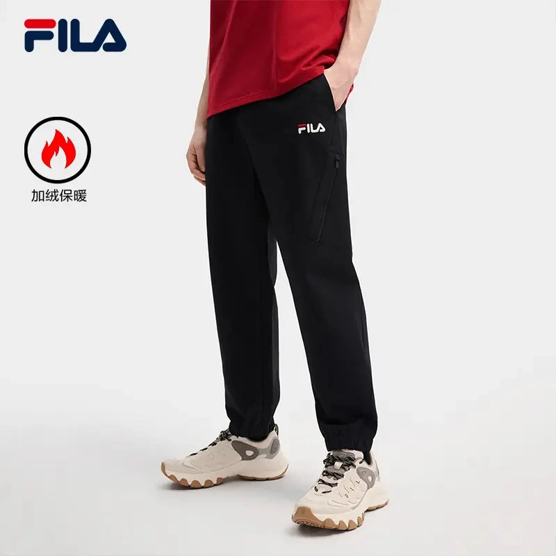 Fila/斐乐【马上起飞】新年款男士春季新款加绒休闲裤保暖运动长裤