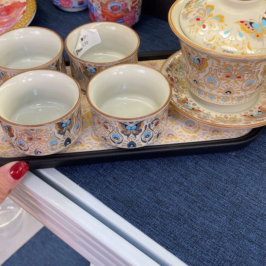 陶景德陶瓷盖碗茶具