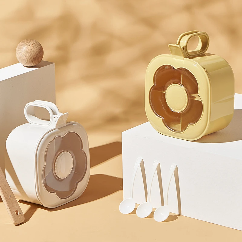 花朵调味盒家用分格调味罐厨房按压翻盖调味盒