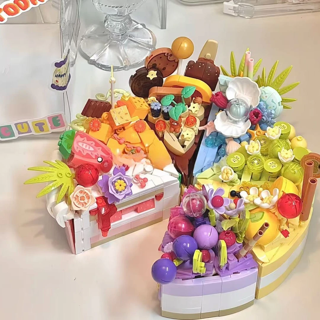 砖也积木DIY甜点蛋糕益智拼搭创意手工 女生生日礼物网红摆件拼图