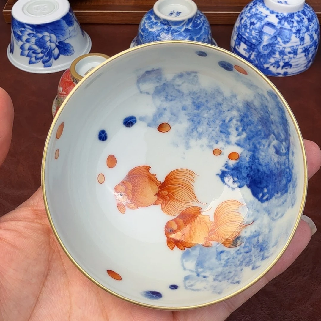 现代景德镇全手工全手绘茶具微瑕