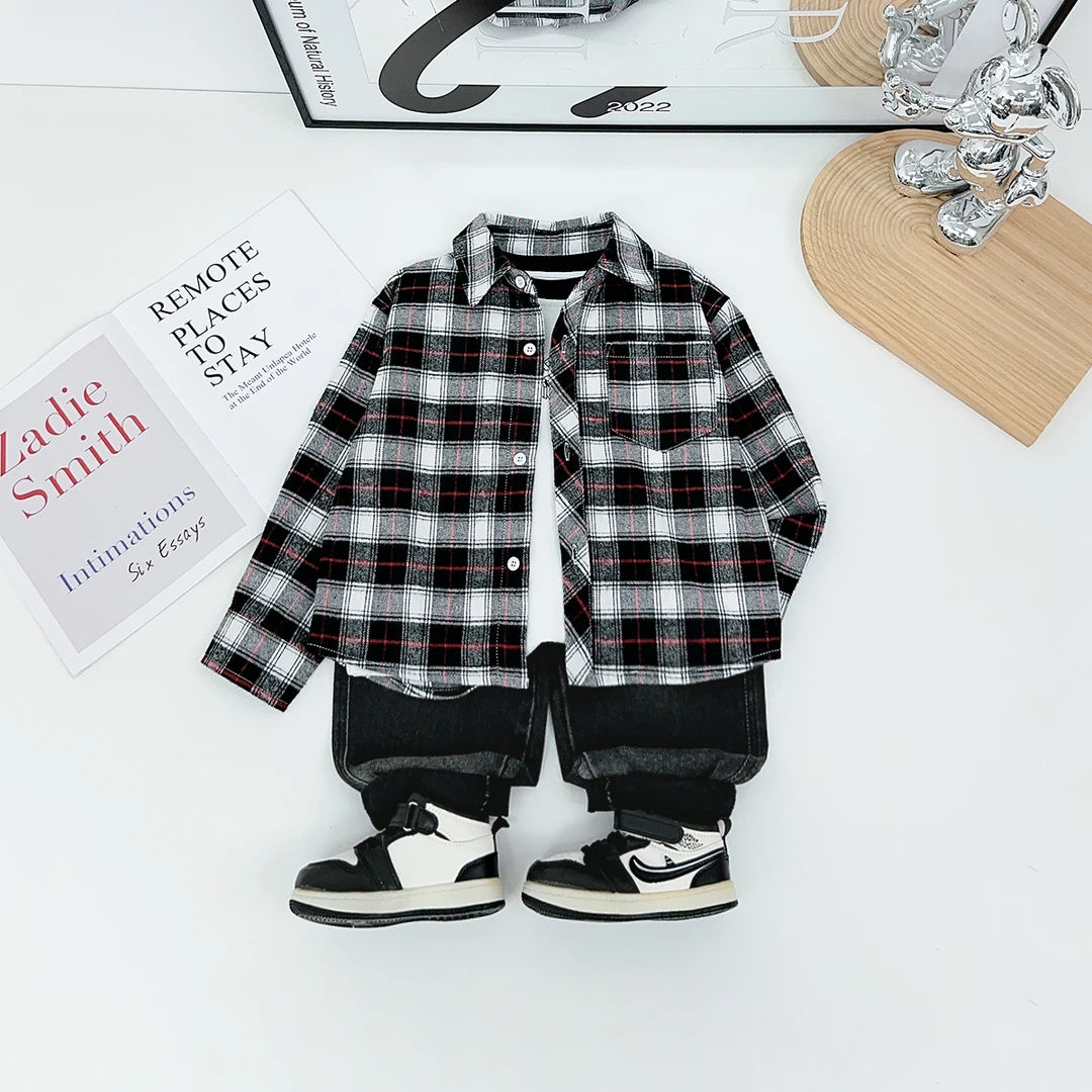 儿童衬衫长袖2025新款秋装男童秋冬上衣洋气BQ25811N悠悠童话童装