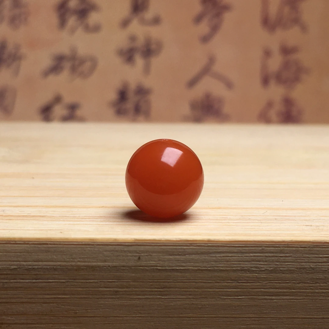 天然保山南红精品圆珠卡11.2mm