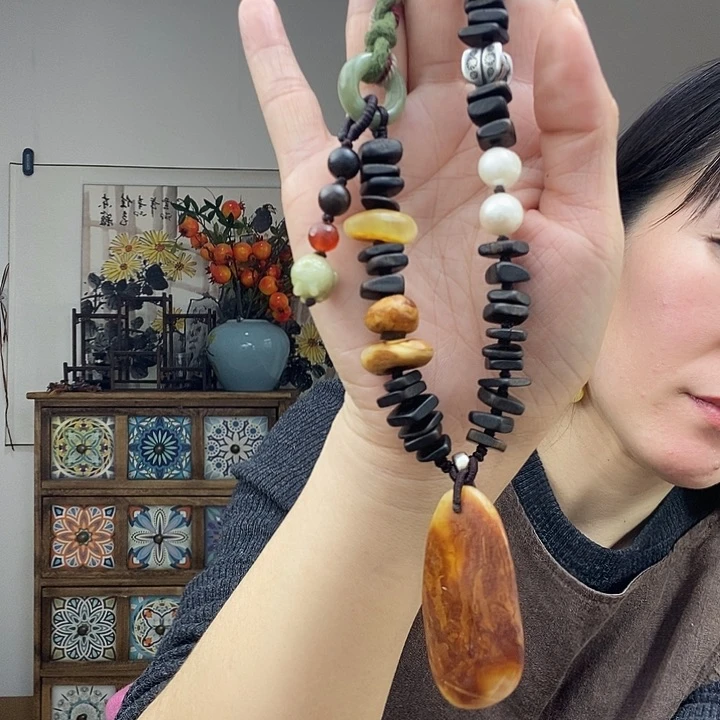 蜜蜡项链未镶嵌项链