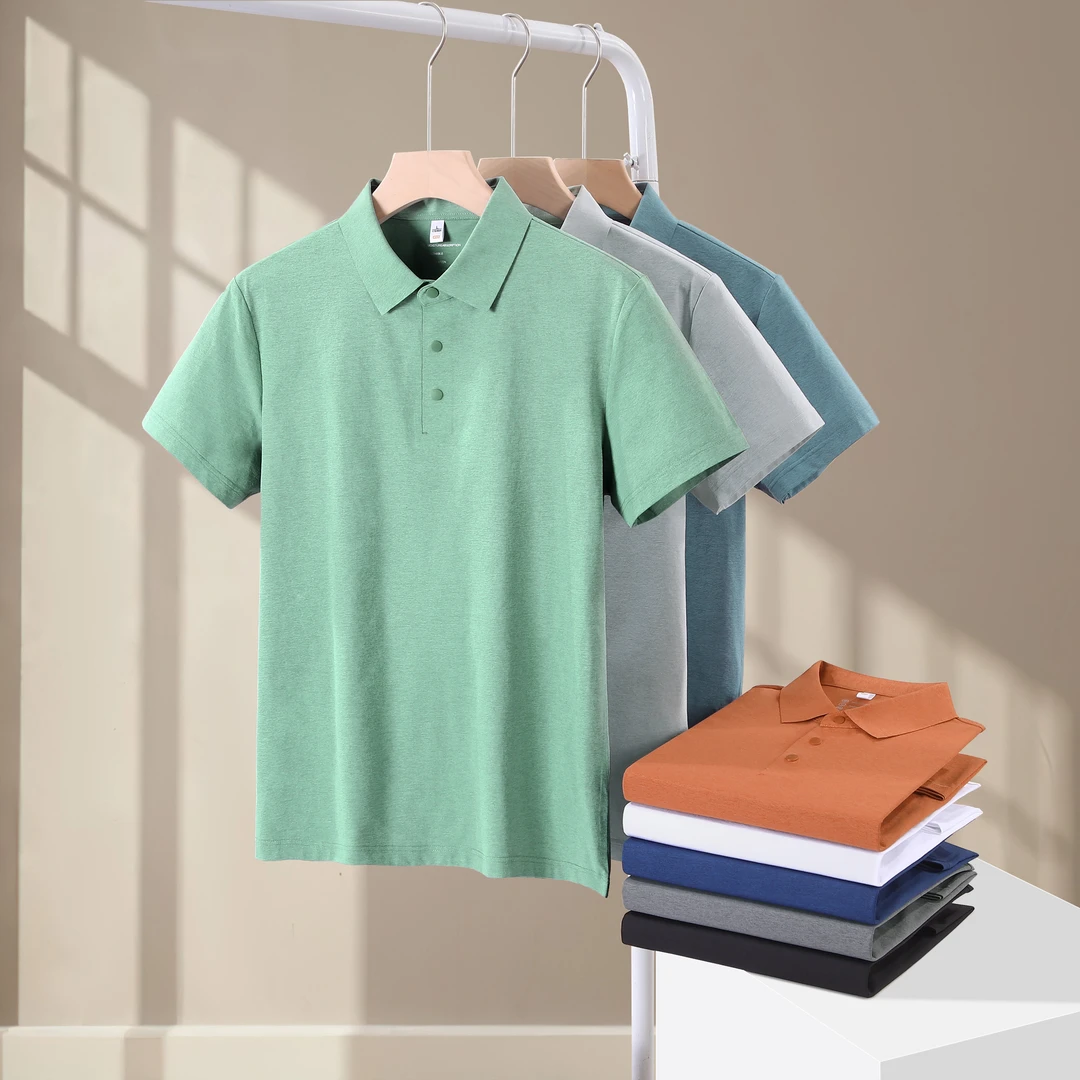 【冰爽丝无痕POLO衫男女同款】春夏新款合体修身超声波无缝短袖上衣