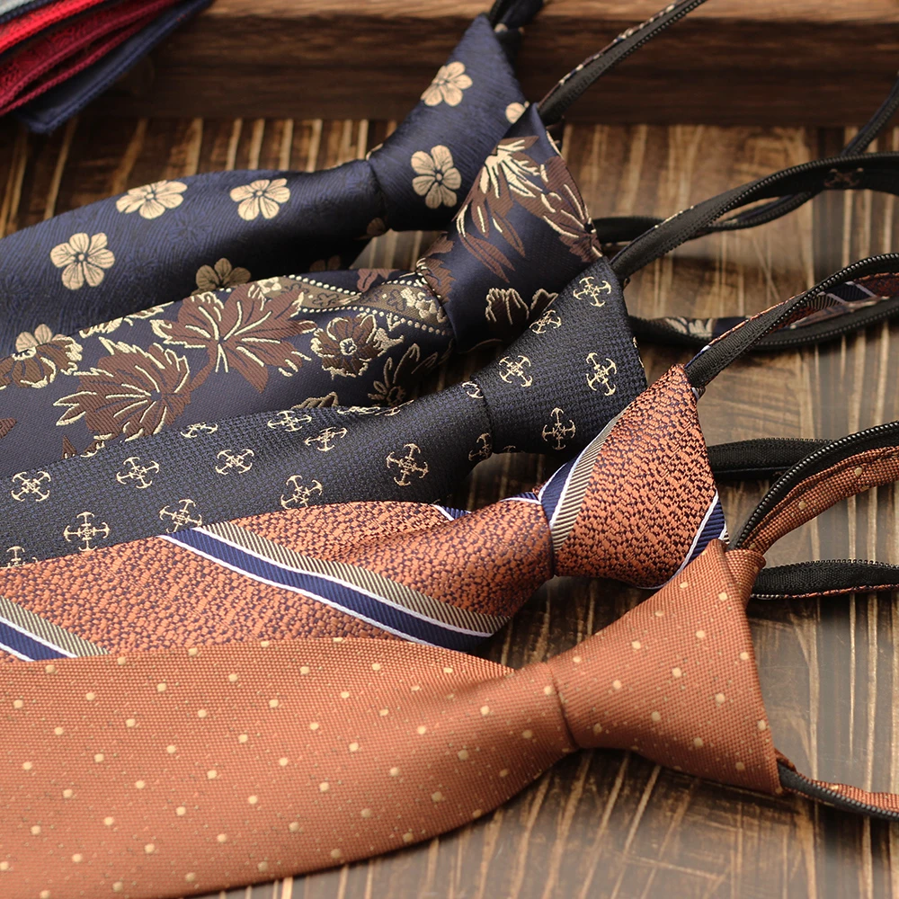 领带男拉链式韩版8CM正装职业商务新郎婚礼懒人款免打结领带复古