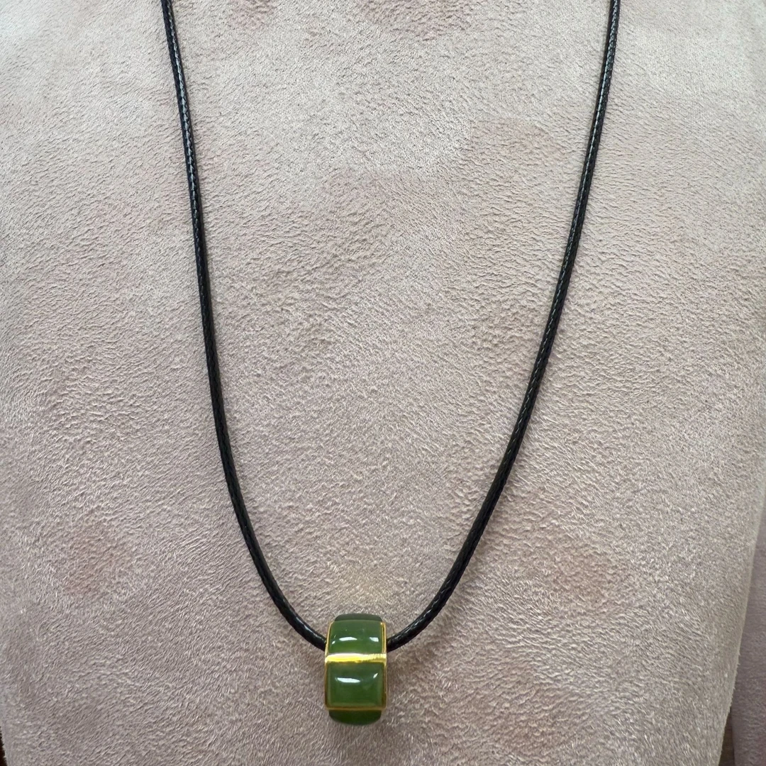 铭昌福和田玉碧玉路路通吊坠41219-2