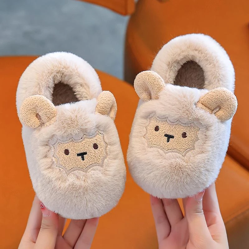 儿童棉拖鞋男童可爱包跟室内防滑保暖新款女童幼儿宝宝冬季毛毛鞋