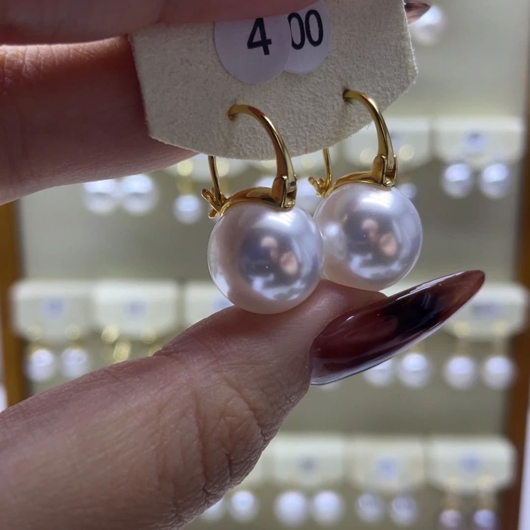 淡水珍珠耳饰银S925镶嵌