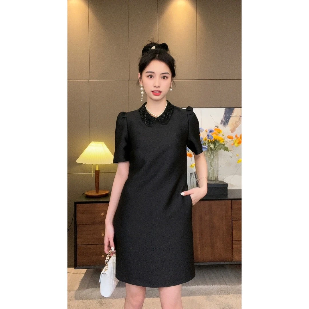 【N·COU】23春新款【在逃公主】气质泡泡袖法式连衣裙-DY5908