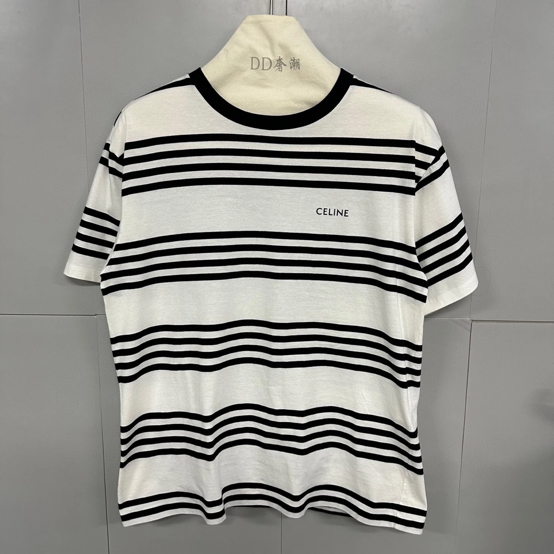全新未使用  Celine思琳 条纹字母短袖 S码 D19991