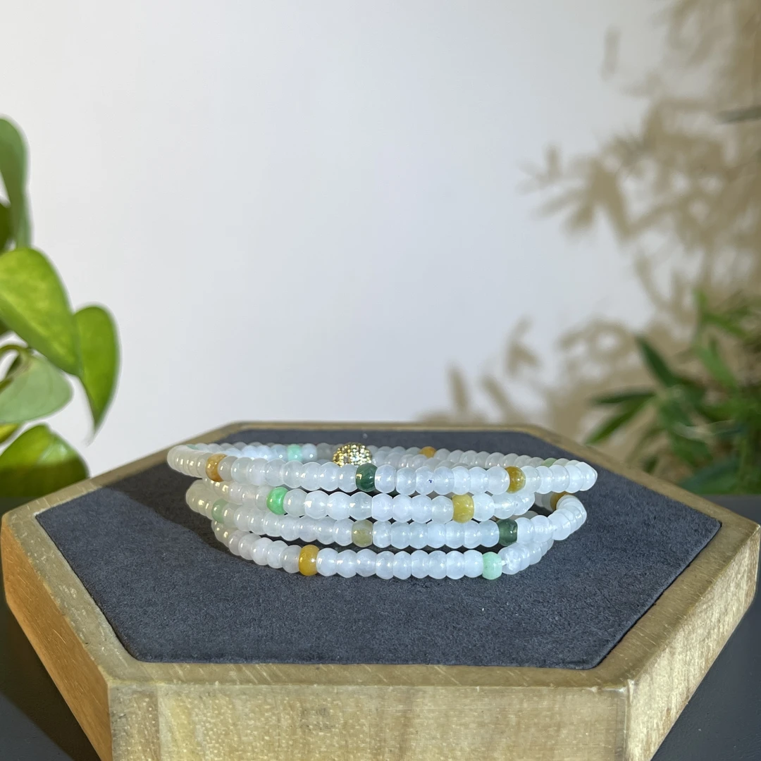 JXB21-30  天然缅甸A货翡翠 翡翠珠链（含配饰）