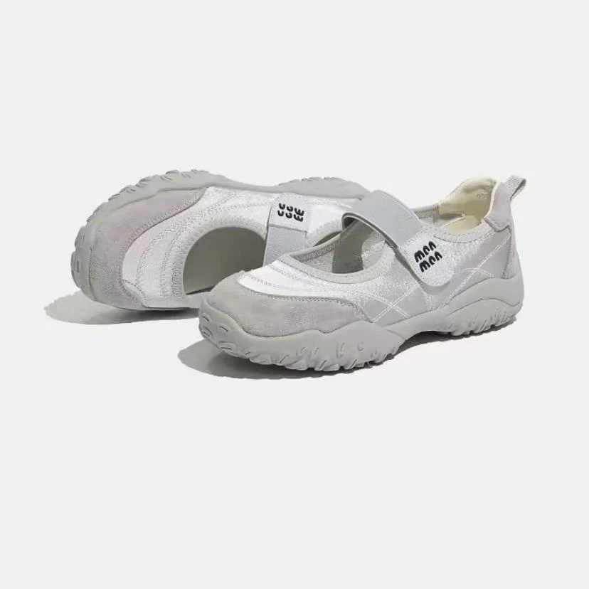 C5742 银灰 夏季百搭小白鞋2025新款时尚玛丽珍休闲鞋