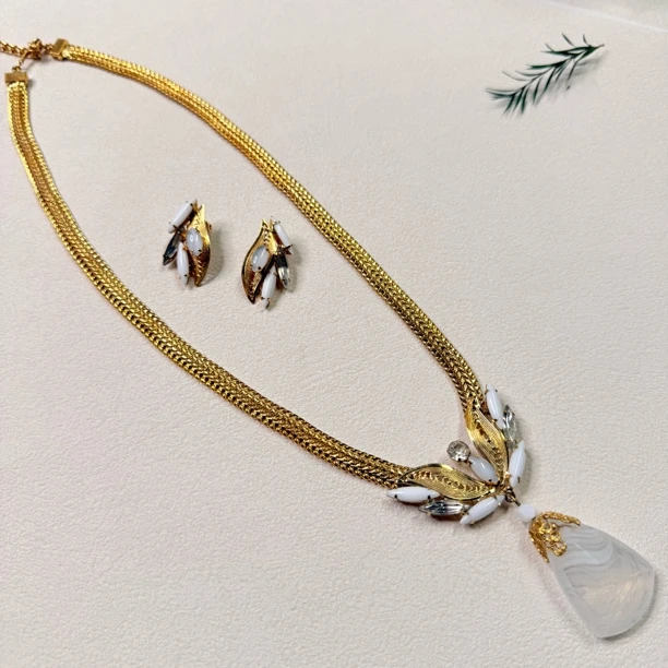 铜合金琉璃项链 【六六中古】孤品复古项链套装at274链长58