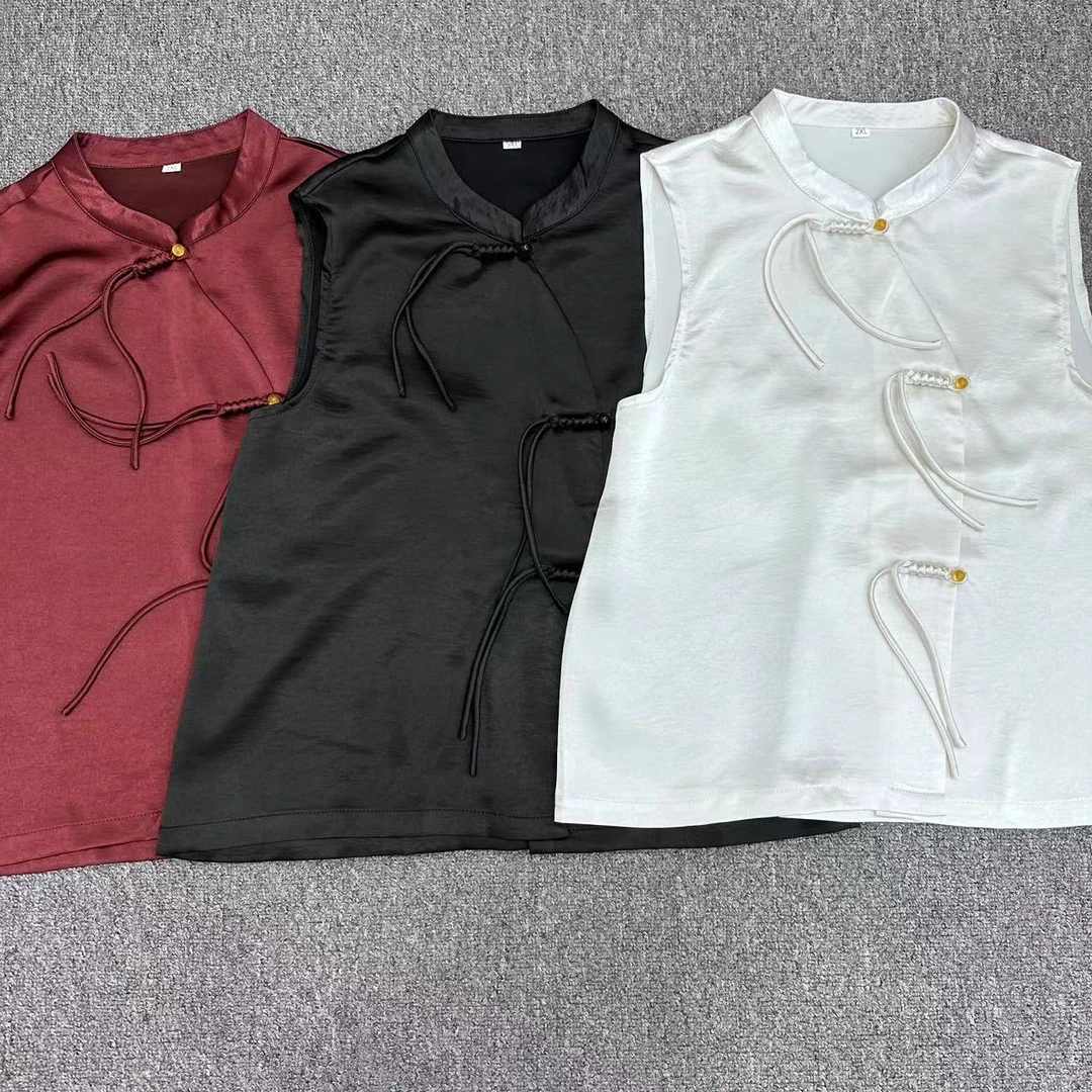 【周周家】6147濮院夏季桑蚕丝国风背心马甲女士休闲时尚街头风