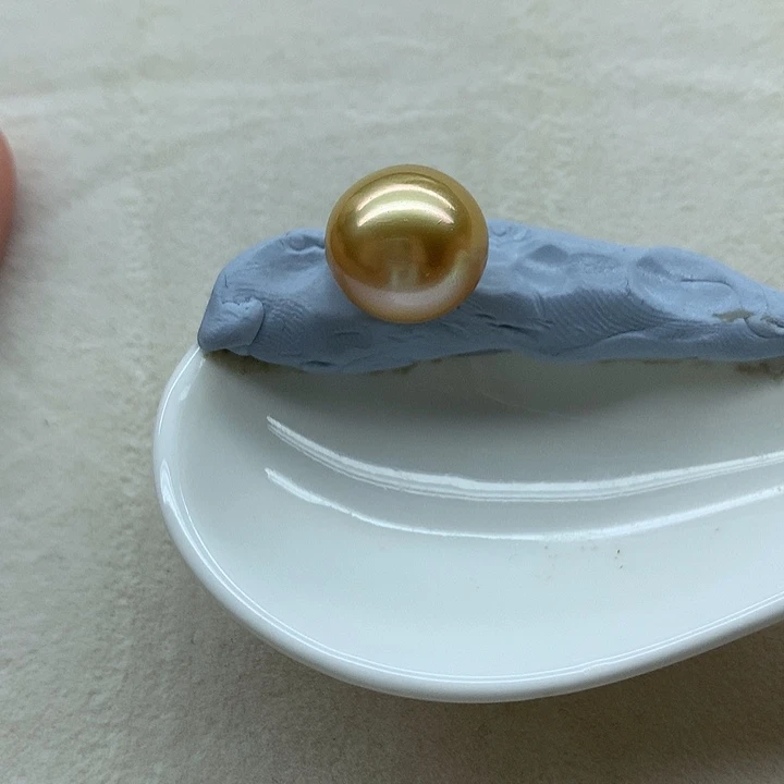 未镶嵌海水珍珠裸珠海水南洋金珠裸珠14-15mm