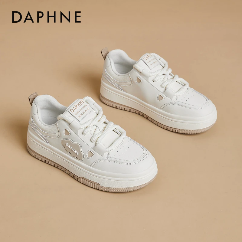 达芙妮厚底小白鞋休闲鞋百搭运动鞋板鞋女鞋轻便百搭显脚小旅游鞋