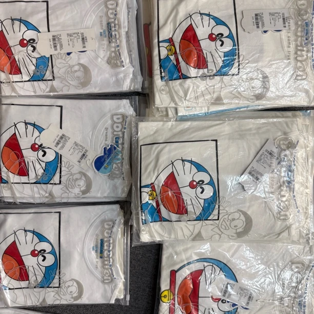 多啦A梦2025年夏季新款印花卡通印花短袖夏季T恤亲子装