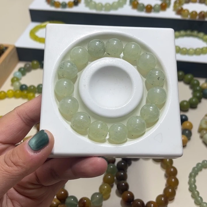 蛇纹石玉未镶嵌手链卡14