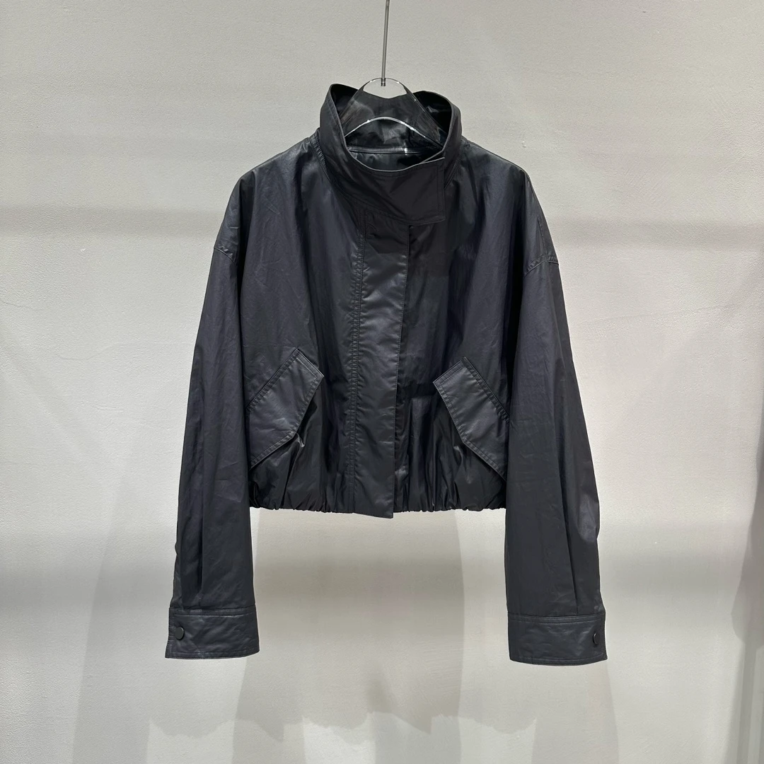 短外套25年春款韩版宽松立领短外套1015