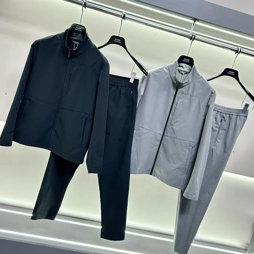 【YSOP】638春夏款薄款防晒休闲套装男纯色简约百搭长裤两件套