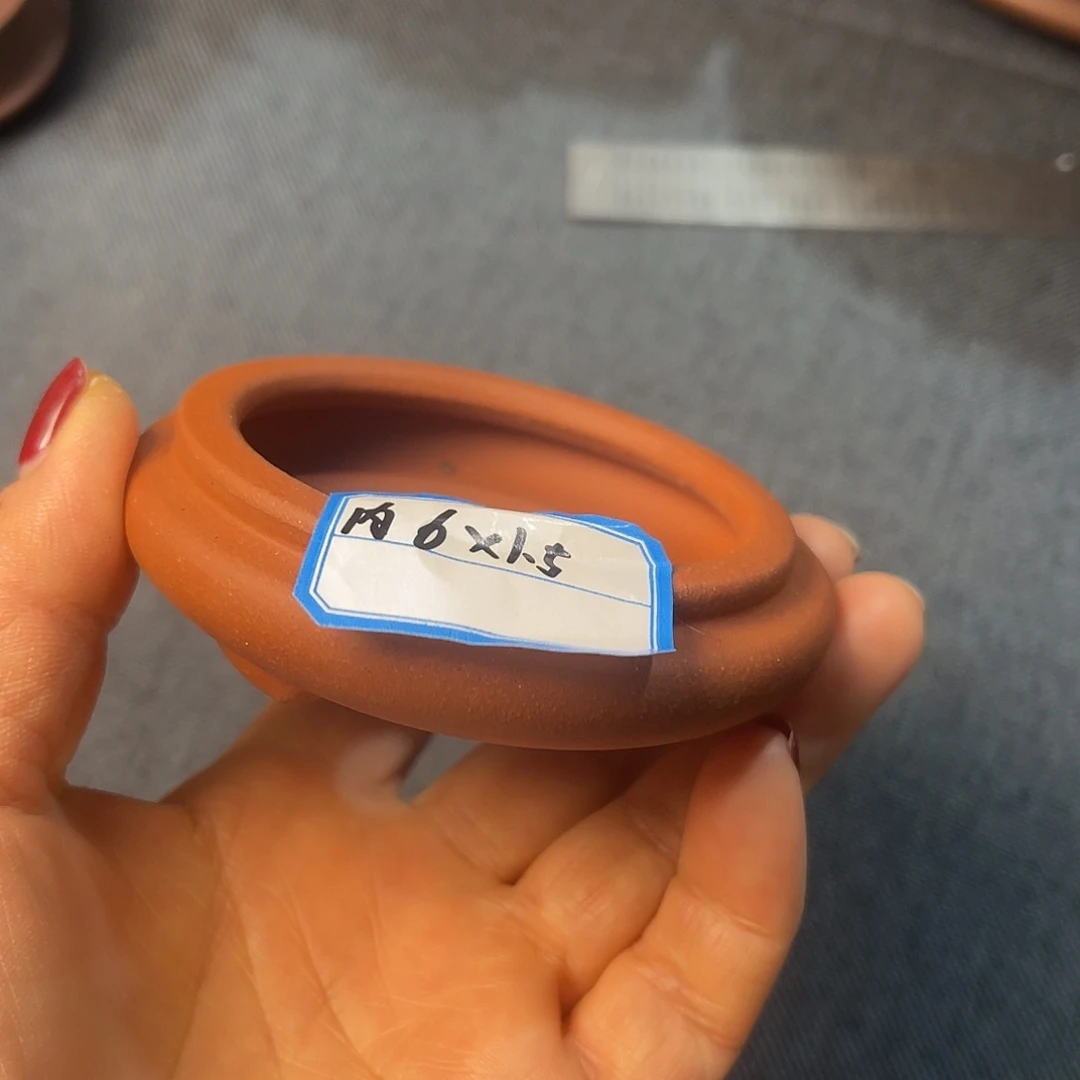 精选紫砂浅圆盆景盆